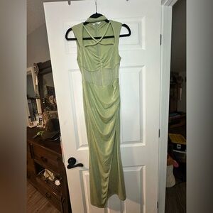 Green Sleeveless Maxi Dress